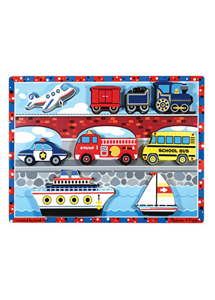 Ahşap Araçlar 7 Parça Tombul Yapboz