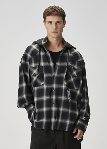 Black Plaid Wool Sweatshirt
