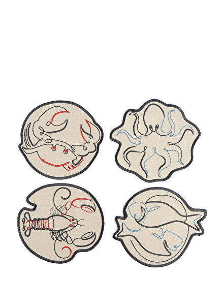 Poseidon 4'lü Bardak Altlığı