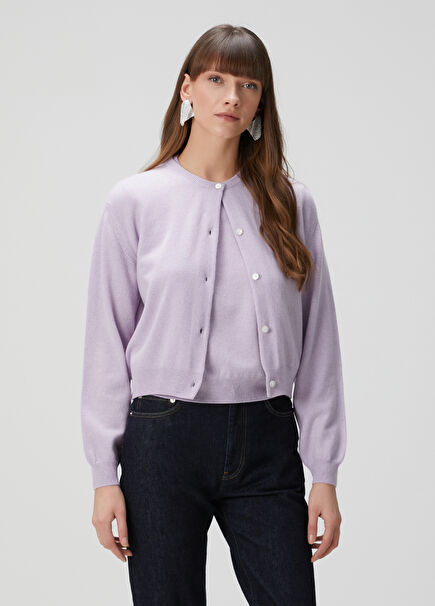 Sea Shell Lilac Cashmere Cardigan