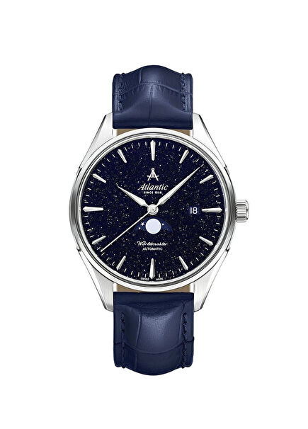 52783.41.91 Navy Blue Leather Men's Watch