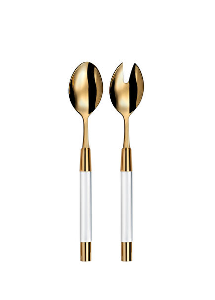 Zoe Transparent Gold Salad Servers