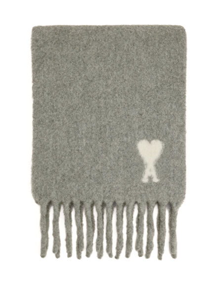 Gri Kadın Yün Atkı