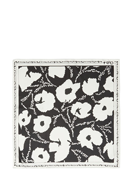 Siyah Çiçekli Eşarp