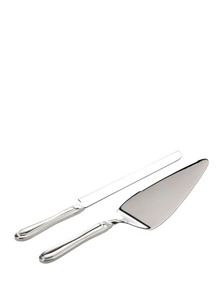 Silver 2-Piece Cake Service Set 31 cm