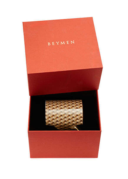 Bej Monogram Porselen Kupa