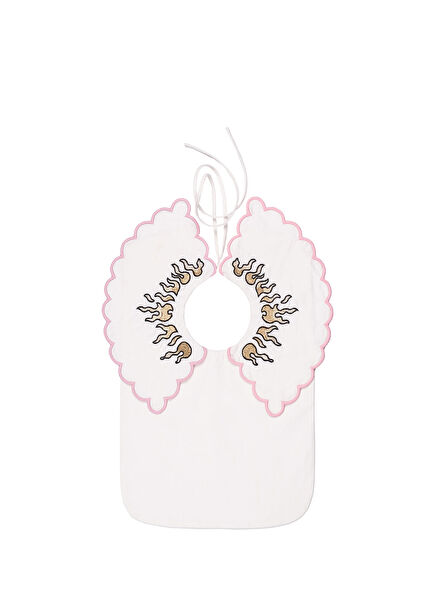 Fire II Bib White Cotton Girls' Bib