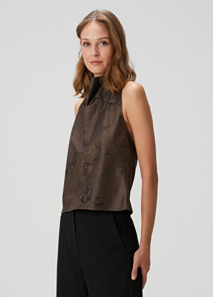 Jeanne Khaki Wool Blouse