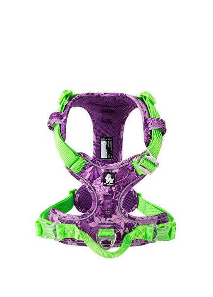 Aluminum D-Ringed Purple Camouflage Dog Harness