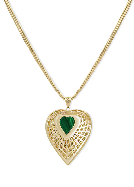 Heart Of The Forest Malachite Gold Pendant
