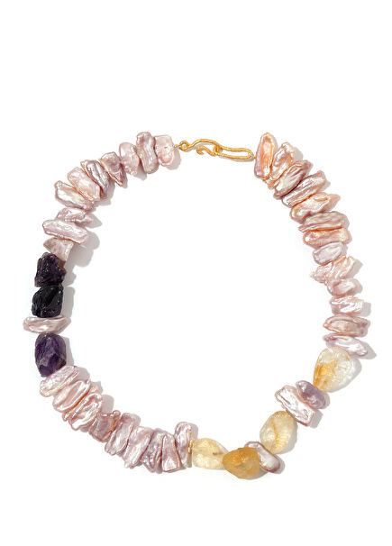 Pink Pearl Women's Gold Necklace