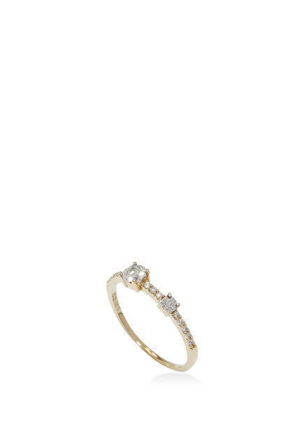 Diamond Detail Women's Gold Ring