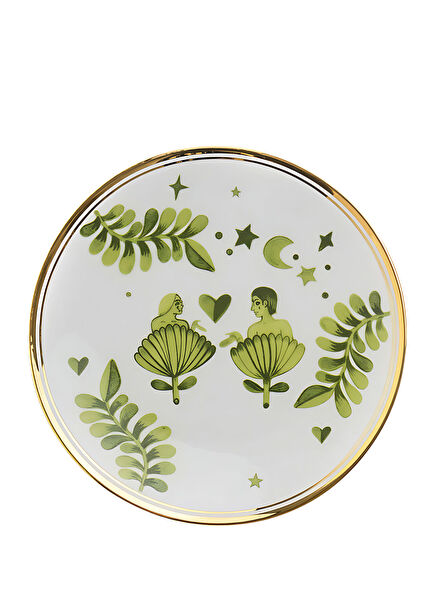 Eden Green Patterned Porcelain Plate 17 cm