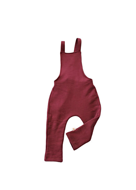 Burgundy Bordo Unisex Çocuk Salopet