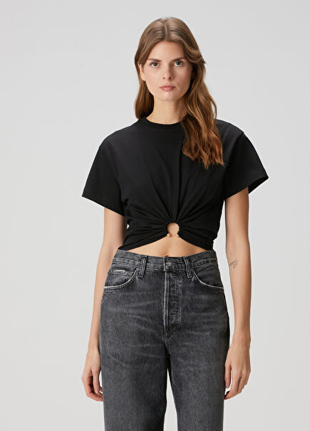 Black Cropped T-Shirt