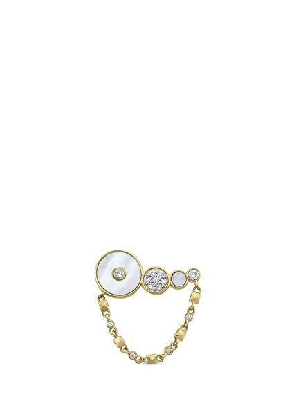 Circular Pearl Kadın Altın Tekli Küpe