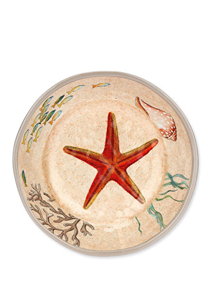 Sea Life Beige Melamine Deep Plate