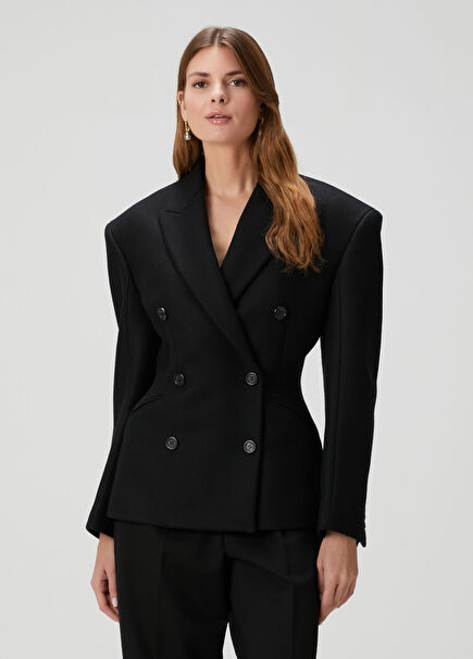 Natalie Black Wool Jacket
