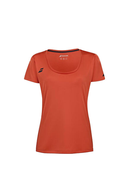 Kırmızı Play Cap Sleeve Top Kısa Kollu Kadın Spor T-shirt