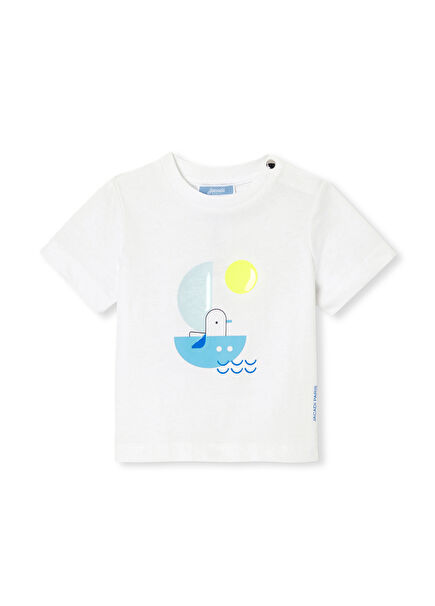 White Printed Baby Boy T-Shirt