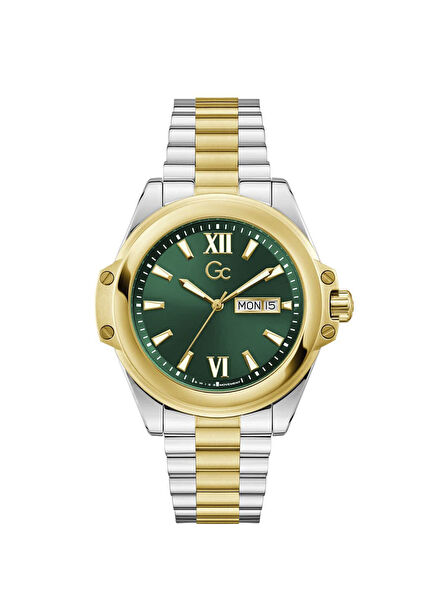 GCZ60002G9 Altın Rengi Metalik Gri Çelik Erkek Kol Saati