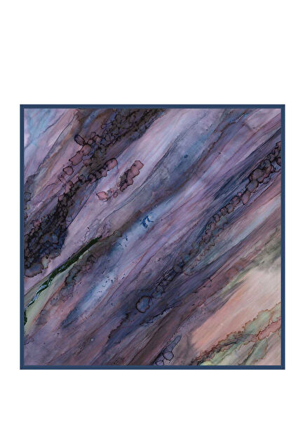 Purple Lucky Stone Patterned Silk Satin Women's Scarf