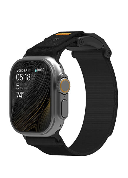 Watch Ultra 1-2 & Series 10/9/8/7/6 Compatible Mag Buckle Magnet Slim A11 Black Smartwatch Band
