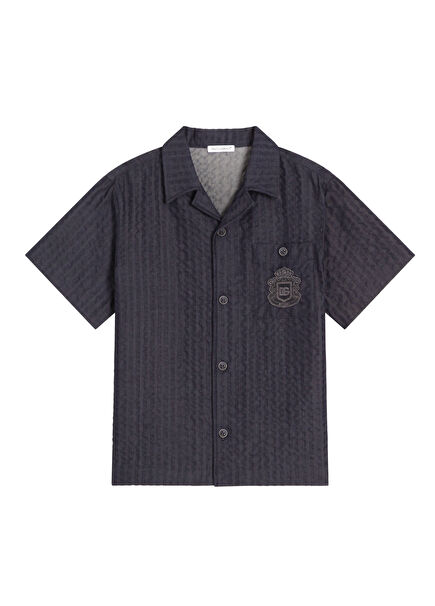 Multicolored Short-Sleeved Boy Denim Shirt
