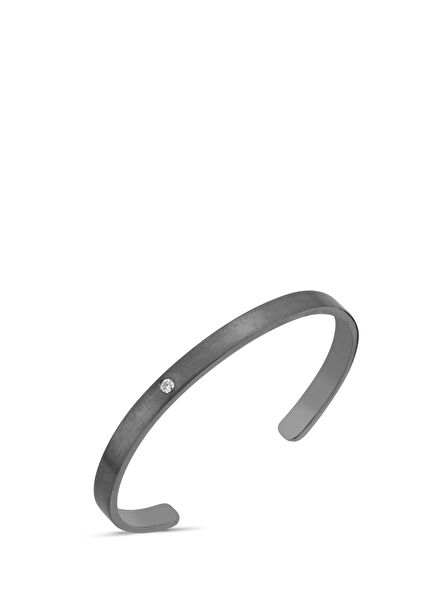 Pırlantalı Siyah Rodyum Kaplama Gümüş Bileklik