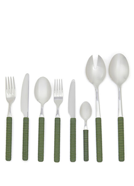 Ratan Yeşil 74 Parça Çatal Bıçak Kaşık Seti