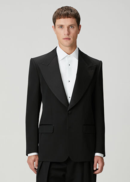 Black Wool Tuxedo Jacket