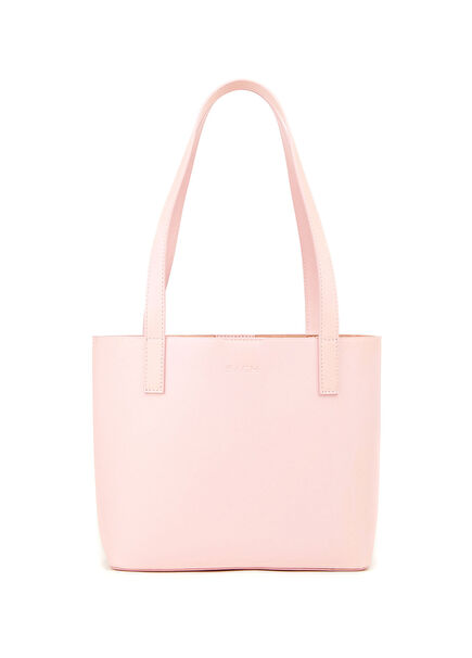 Pembe Deri Kadın Mini Tote El Çantası