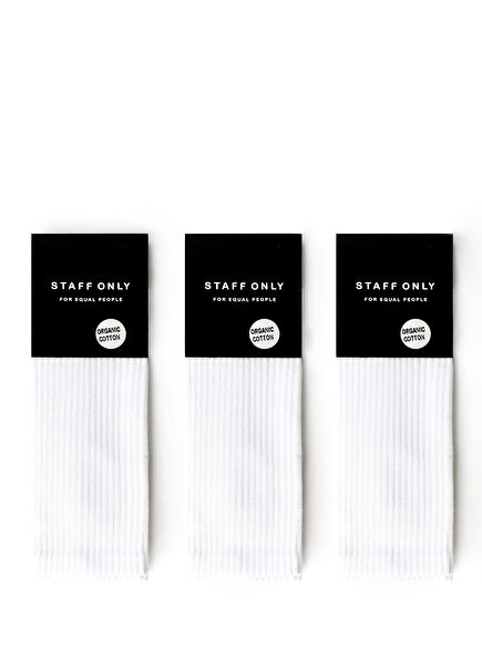 Super Basic 3-Pack Organic Cotton White Men's Athletic Socks