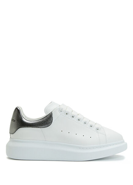 Oversized White Women's Leather Sneakers