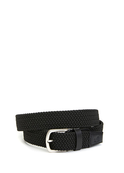 Black Antique Buckle Mens Leather Belt