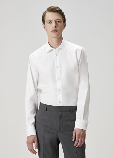 Comfort Fit White Non-Iron Twill Shirt