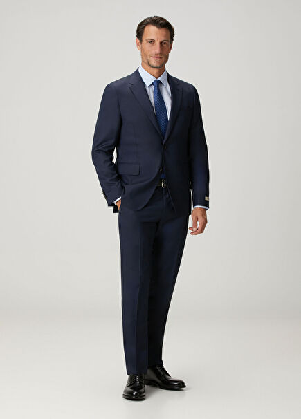Navy Blue Wool Suit