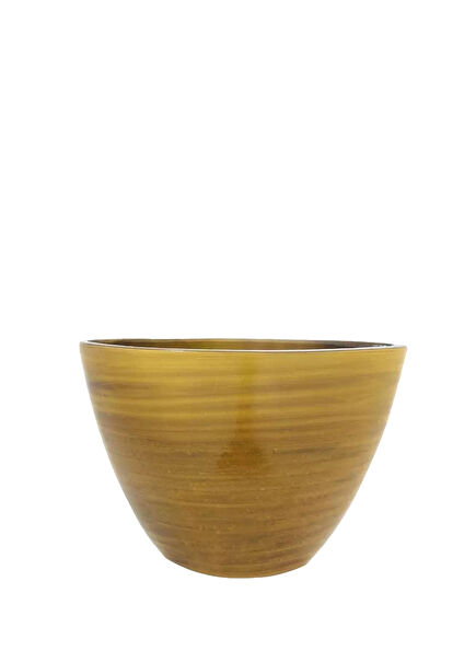 Cresta Koyu Sarı Seramik Oval Saksı 45 cm