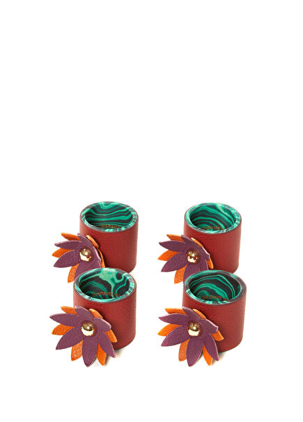 Çiçek Detaylı 4lü Peçetelik