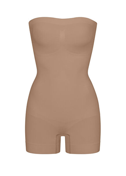 Seamless Sculpt Strapless Dark Brown Bodysuit