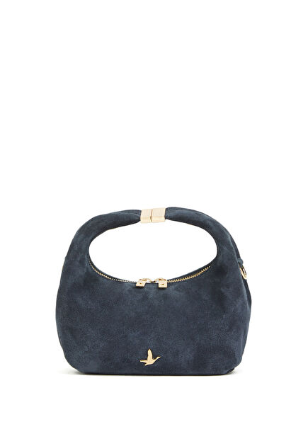 Lacivert Drop Askılı Kadın Deri Çanta