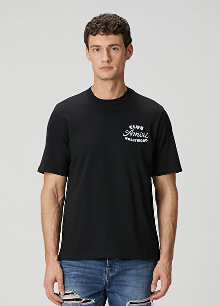 Club Siyah Logo Detaylı T-shirt