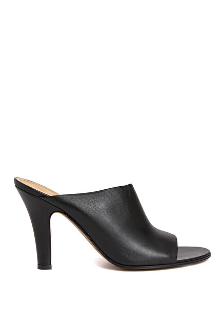 Signum Black Women's Leather Slippers
