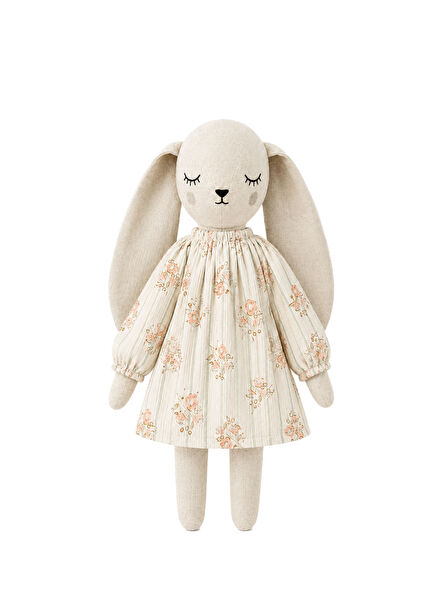 Soft Summer Floral Patterned Rabbit Sleeping Companion