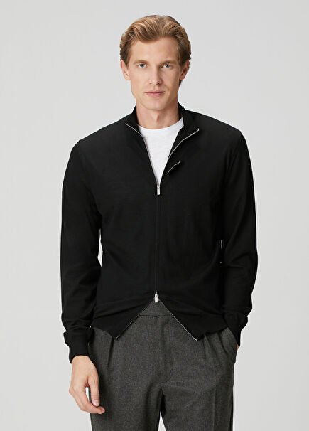 Siyah Yün Triko Hırka