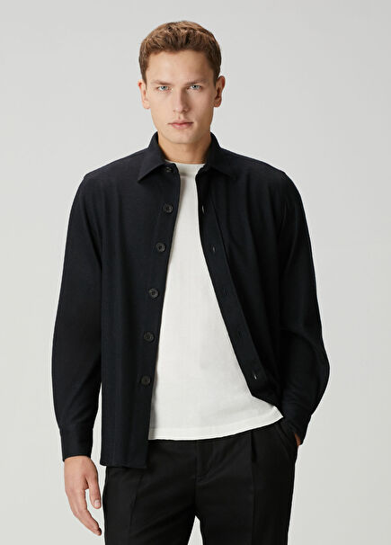 Lacivert Kaşmir Gömlek