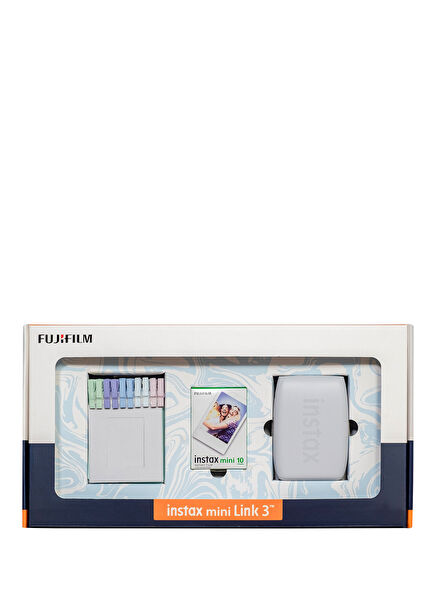 Instax Mini Link 3 Beyaz Akıllı Telefon Yazıcısı Bundle Box