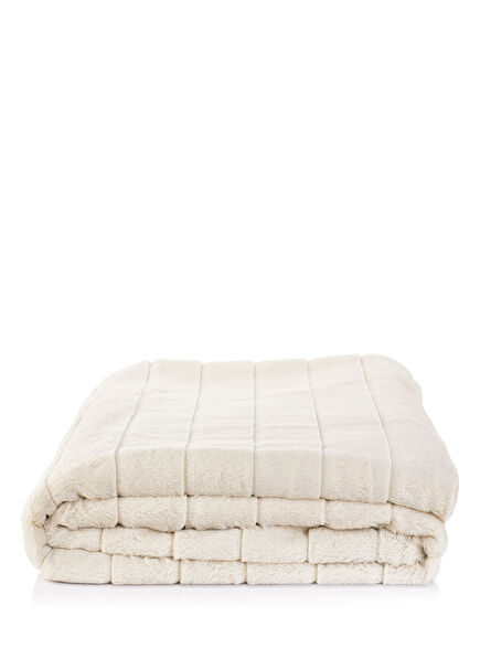 Krem Throw Battaniye 140 x 190 cm
