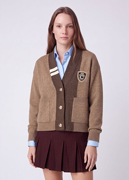Camel Crystal Logo College Cardigan