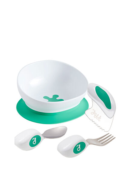 Aqua Vakumlu Kaymaz Mama Kasesi BLW Çatal Kaşık Bıçak Seti 